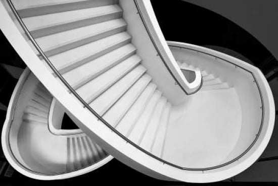 BandW Staircase Canvas Art - Henk Van Maastricht (12 x 18)