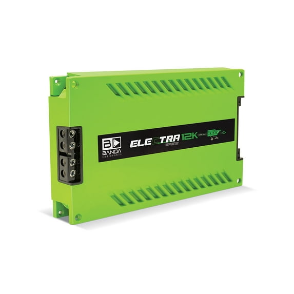 Electra 1-Channel Vehicle Audio Bass Amp - 12600W High-Powered Mono Bass Amp w/Subsonic Filter & Low Pass Filter Stable at 0.5Ohm, LED Indicators, Sound Specialization Green - BANDA 12K.5OHMGREEN