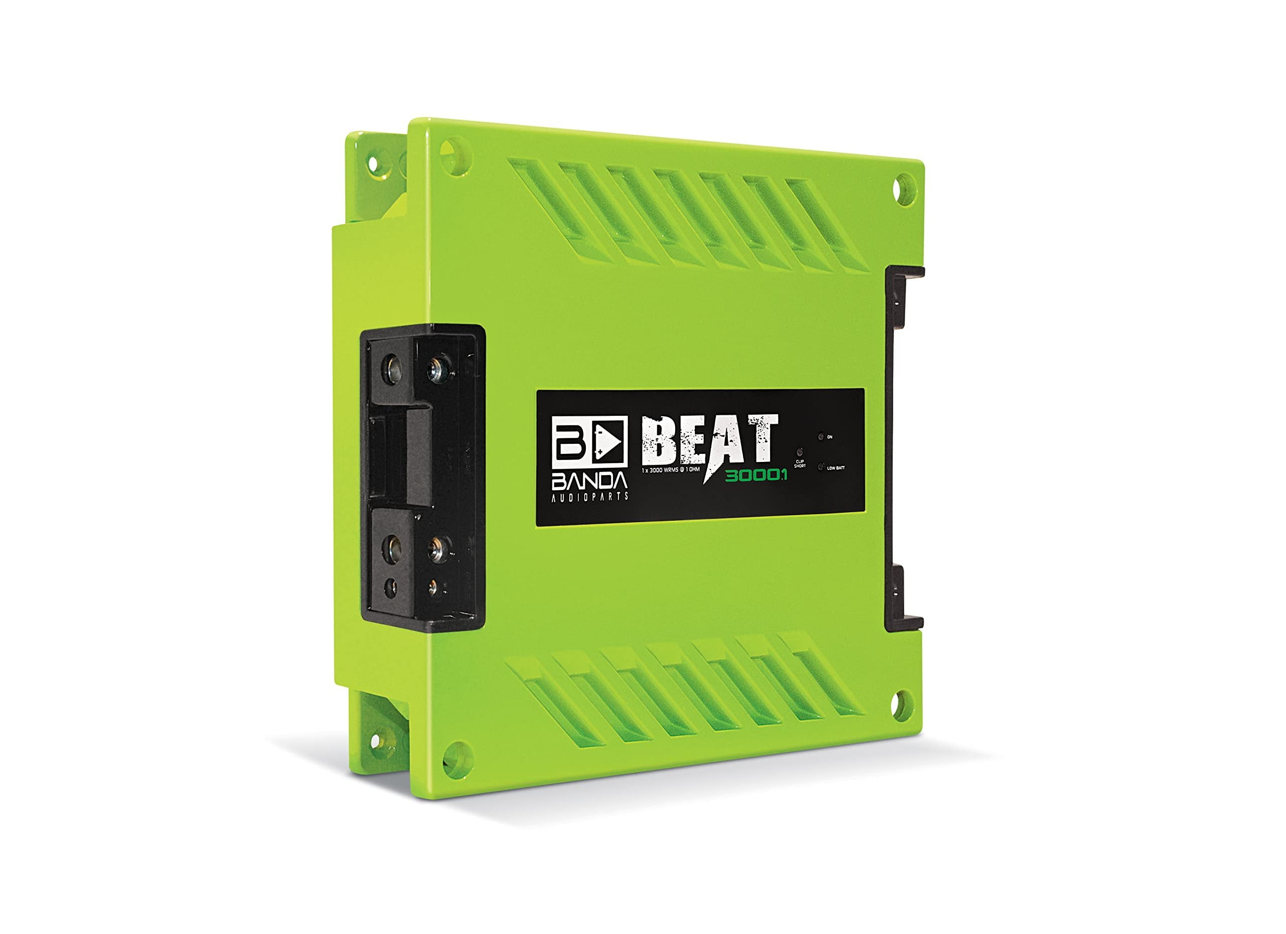 High Power Vehicle Audio Mono Bass Amplifier w/Subsonic Filter and Low Pass Filter Stable at 1 ohm GREEN