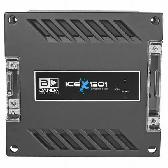 Banda ICEX1200.2RED 1200W 2 Ohm Car Audio Amplifier, Red