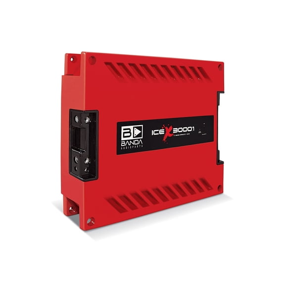 Banda ICEX3000.1RED 3000W 1 Ohm Car Audio Amplifier, Red