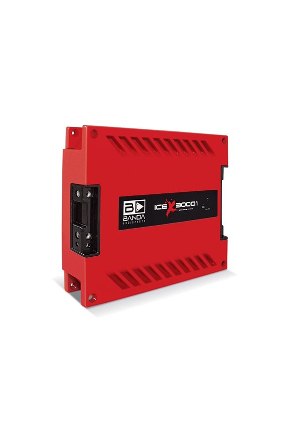 Banda ICEX3000.1RED 3000W 1 Ohm Car Audio Amplifier, Red