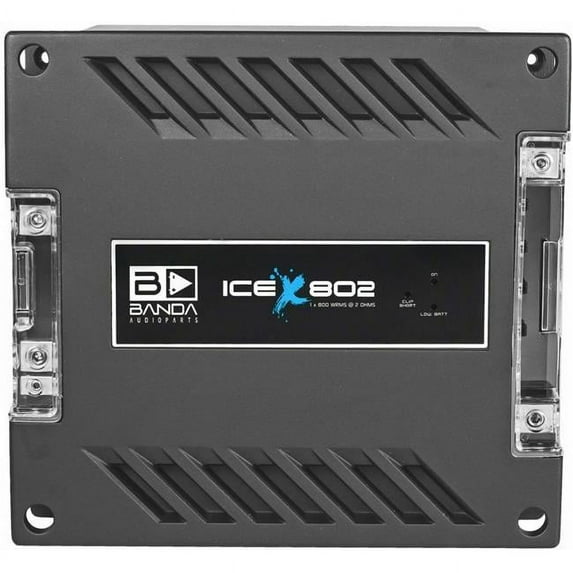 Banda ICEX802 1100 watts 1 Channel Max at 2 Ohm Car Audio Amplifier with Bass Boost Highpass Filter & Low Pass Filter