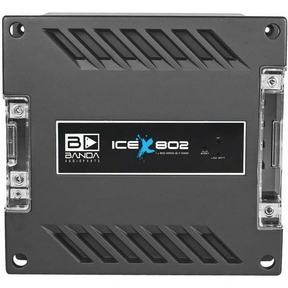 Banda ICEX802 1100 watts 1 Channel Max at 2 Ohm Car Audio Amplifier with Bass Boost Highpass Filter & Low Pass Filter