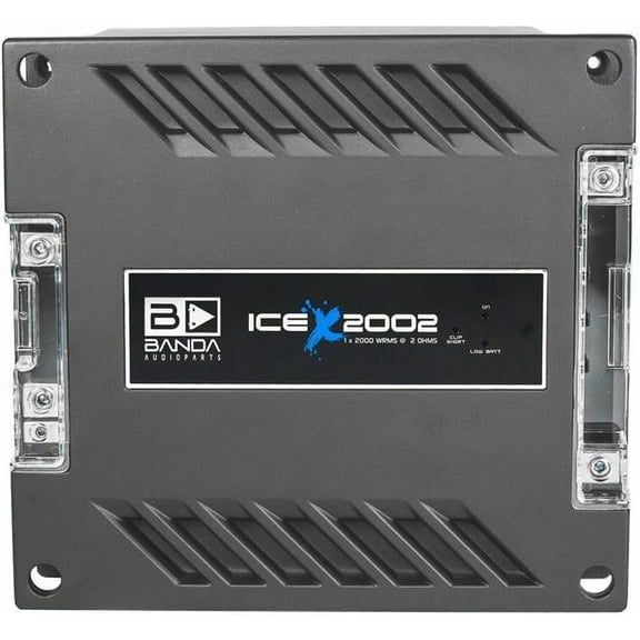Banda ICEX2000.2 Ice X 2001 One Channel 2000 Watts Max @ 2 Ohm Car Audio Mono Amplifier W/bass Boost Subsonic Filter And Low Pass Filter