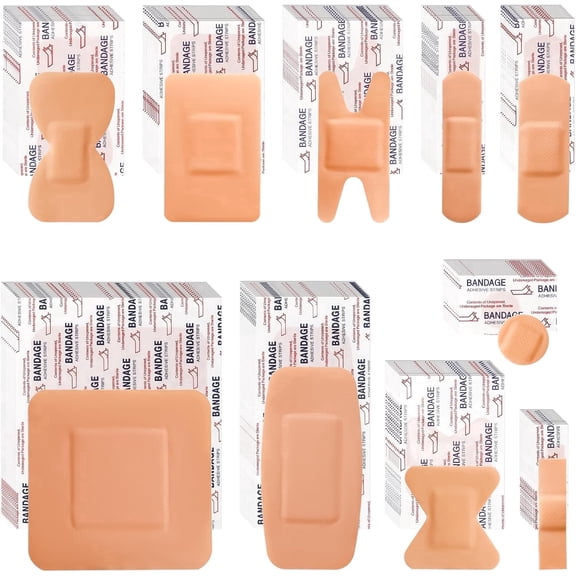 Bandages Variety Pack - 800 Pcs Assorted Bandages Bulk, Large Adhesive Fingertip Bandage, Waterproof Bandage Breathable for First Aid and Protect Wounds