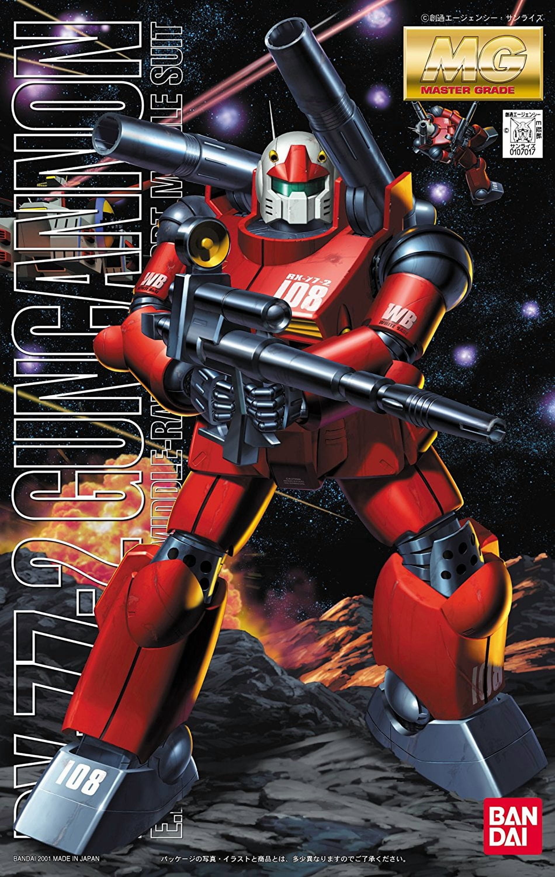 Bandai Hobby Gundam RX-77-2 Guncannon MG 1/100 Model Kit, Mass