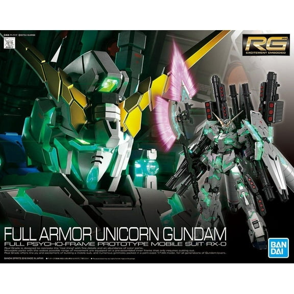 Bandai Hobby Gundam UC Full Armor Unicorn Gundam RG 1/144 Model Kit
