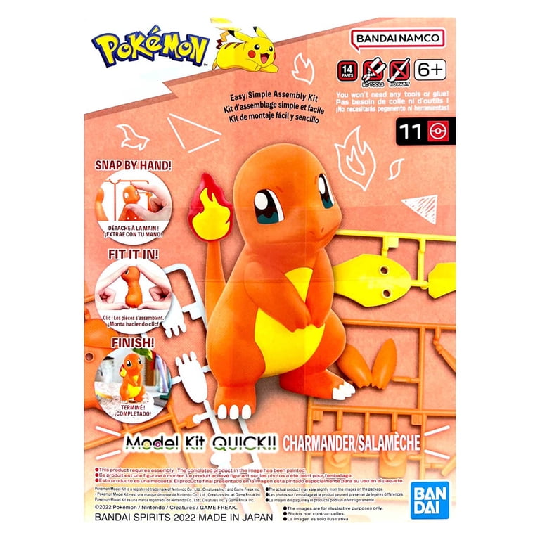 BANDAI HOBBY, Pokemon, Charmander Hobby Model Kit, 3 inches tall