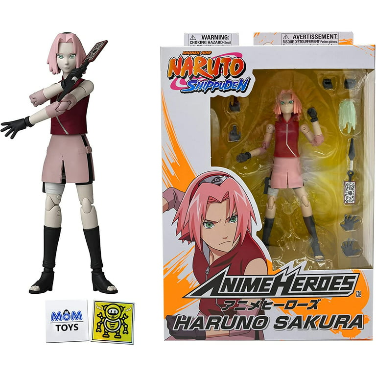Bandai Naruto Anime Heroes Haruno Sakura Toy Action Figure Toy Bundle with  2 My Outlet Mall Stickers 