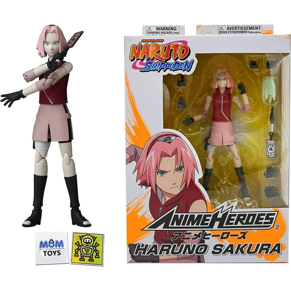 Bandai Anime Heroes Haruno Sakura Action Figure, 6.5 inch, with 2 Exclusive My Outlet Mall Stickers