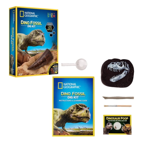 Bandai National Geographic Ausgrabungsset 3 Dinosaurier-Fossilien zum Ausgraben Bildung