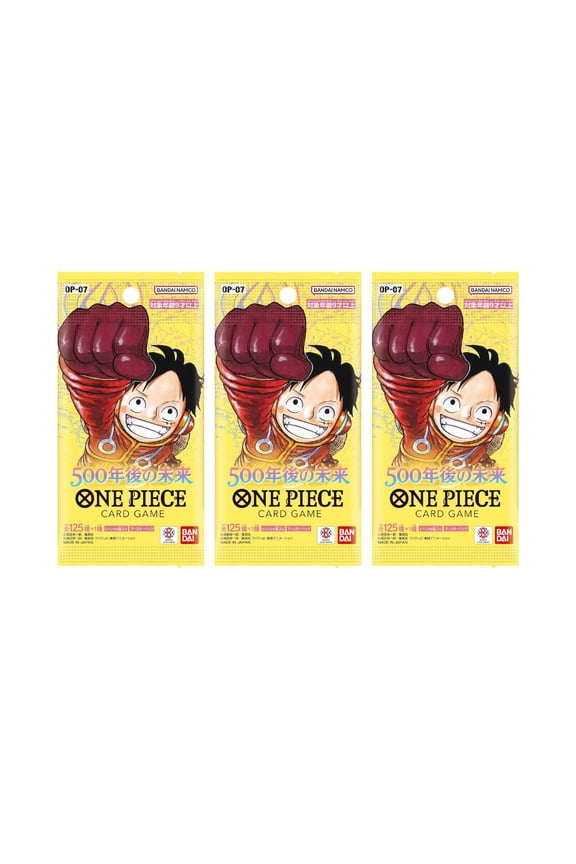Bandai One Piece Card Game OP-07 500 Years in the Future Booster Pack (Japanese) - 3 Packs - 18 Cards
