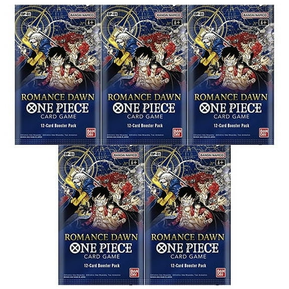 Bandai One Piece Trading Cards - Romance Dawn OP-01 - PACKS (5 Pack Lot)