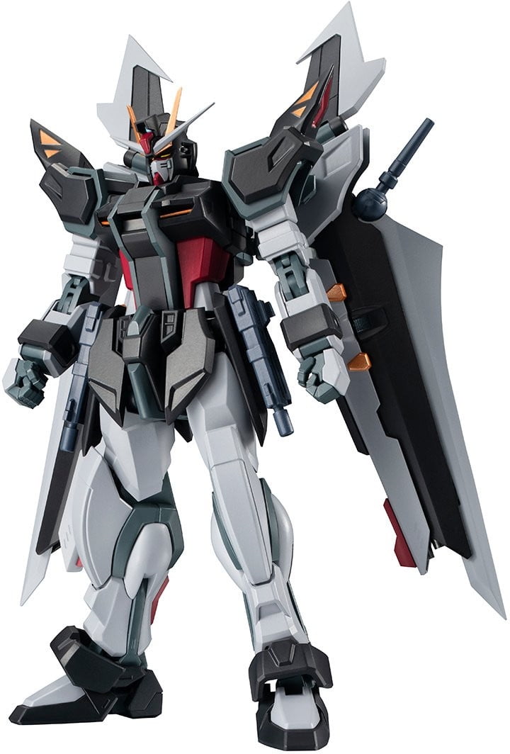 Bandai Tamashii Nations MS Gundam: GAT-X105EAQM/E-X09S Strike Noir Gundam Ver A.N.I.M.E. (Side MS) Robot Spirits Action Figure