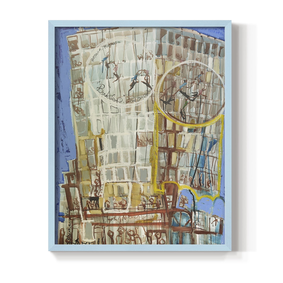 Bandaloo I Framed Print in Blue Solid Wood Framed Print No Nail Hanging