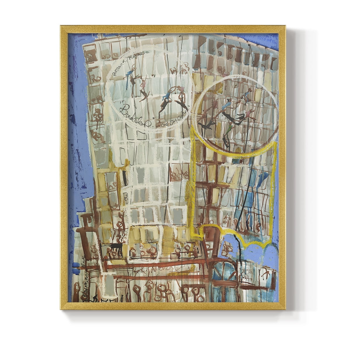 Bandaloo I Framed Print in Gold Solid Wood Framed Print No Nail Hanging