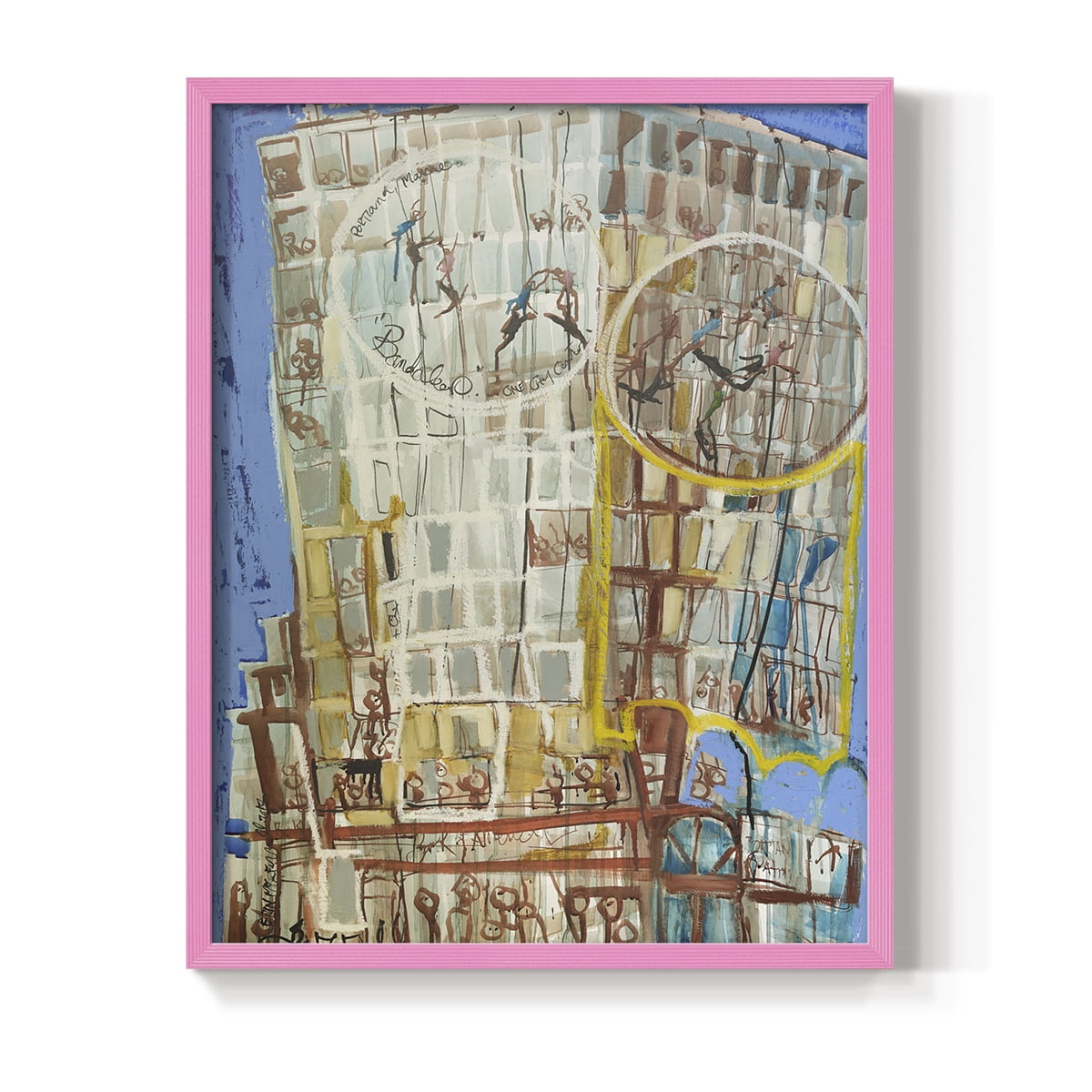 Bandaloo I Framed Print in Pink Solid Wood Framed Print No Nail Hanging