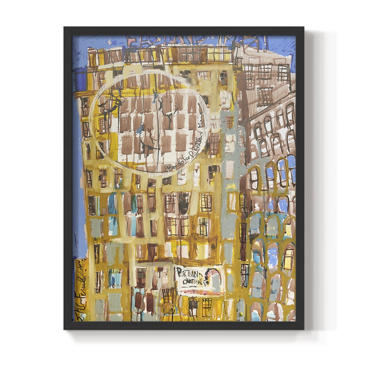 Bandaloo II Framed Print in Black Solid Wood Framed Print No Nail Hanging