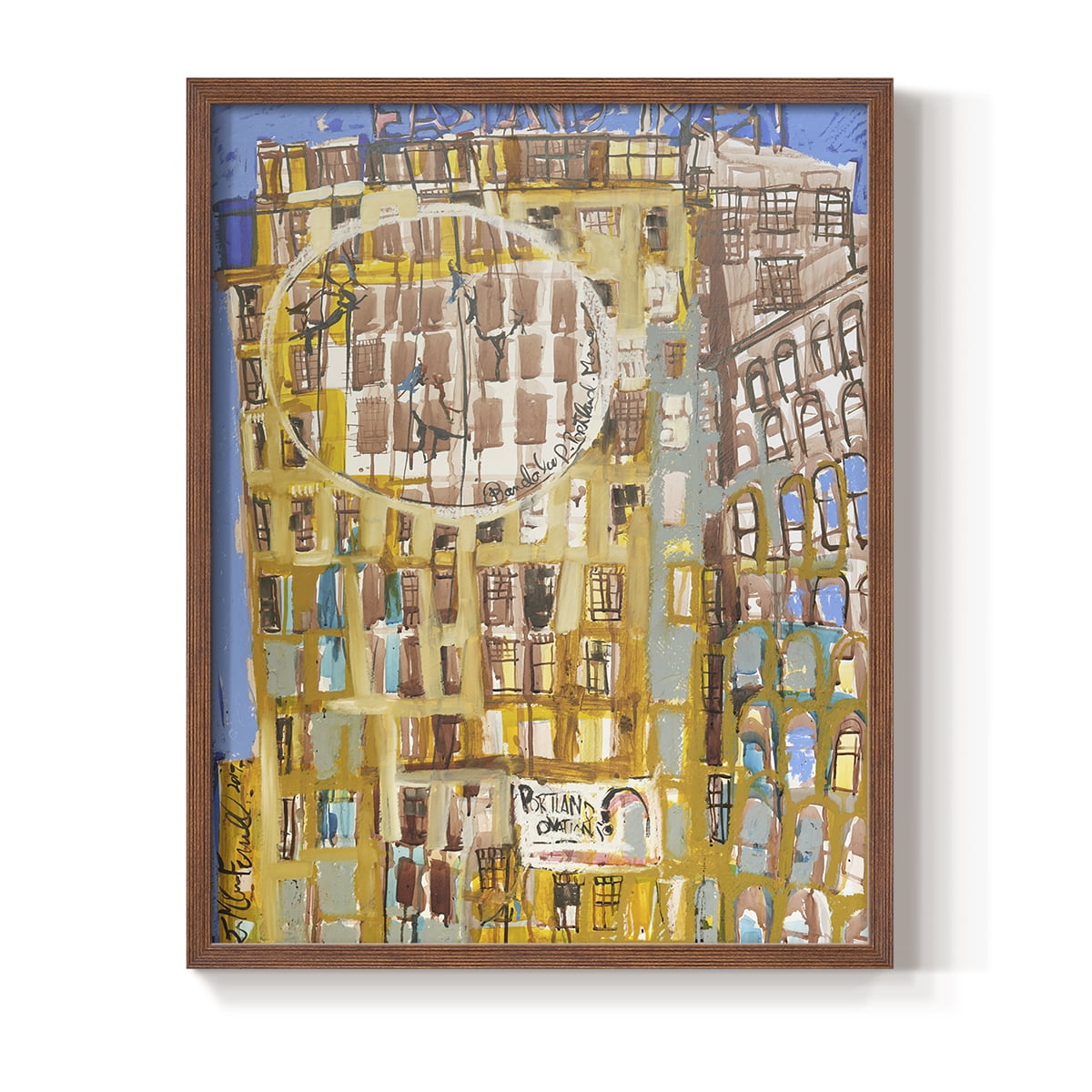 Bandaloo II Framed Print in Brown Solid Wood Framed Print No Nail Hanging