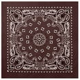 thumbnail image 1 of Bandana 3 Pc Face Protection Paisley Print Cotton Head Wrap Face Mask Brown, 1 of 15