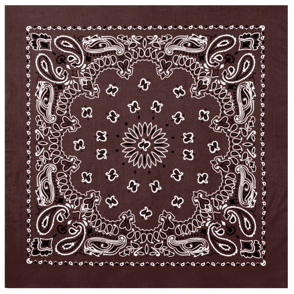 Bandana 3 Pc Face Protection Paisley Print Cotton Head Wrap Face Mask Brown