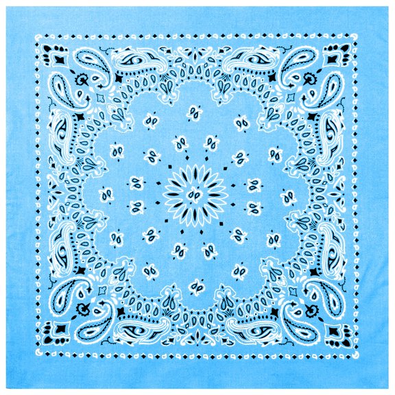 Bandana 3 Pc Face Protection Paisley Print Cotton Head Wrap Face Mask Light Blue
