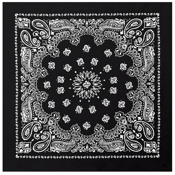 Bandana 6 Pc Face Protection Paisley Print Cotton Head Wrap Face Mask Black