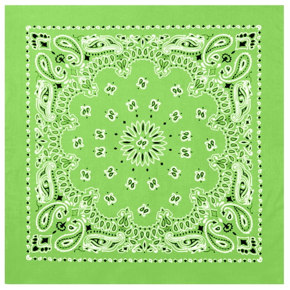 Bandana 6 Pc Face Protection Paisley Print Cotton Head Wrap Face Mask Lt Green