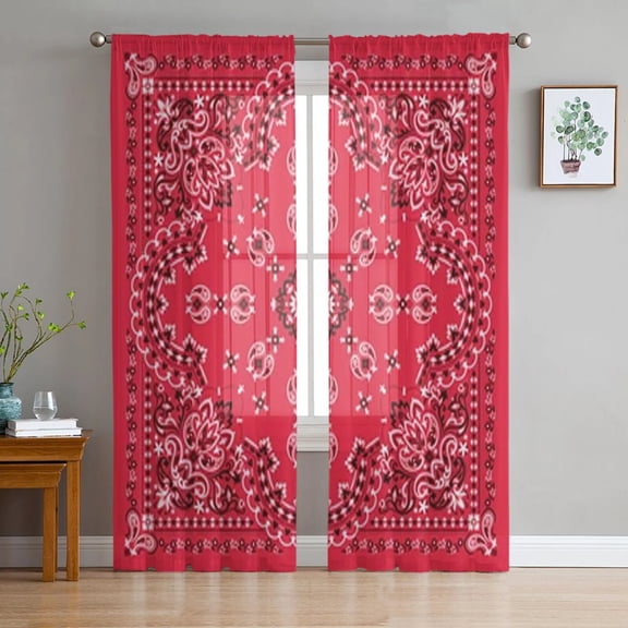 Bandana Black Tulle Curtains For Living Room Bedroom Transparent Tulle Curtains Window Drapes Sheer Curtain