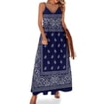 thumbnail image 1 of Bandana Blue Sleeveless Dress Loose Women's Dress Dresses Luxury Evening Dresses, 1 of 9