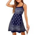 thumbnail image 1 of Bandana Blue Slip Dress Dresses For Woman Fairy Dress, 1 of 6