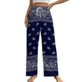 thumbnail image 1 of Bandana Blue Women's Pajamas Pajama Pants Women's Sleepwear Lounge Sleep Bottoms Stretch with Pockets, 1 of 7