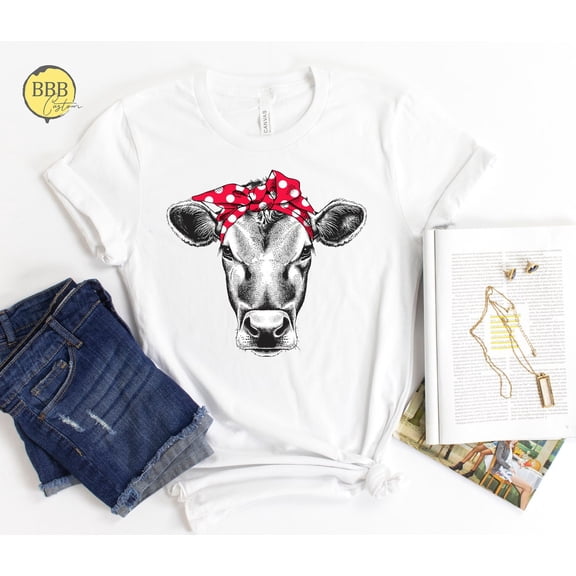 Bandana Cow Shirt: Southern Heifer Tee, Women'S Farm Shirt TSHIRT All Size S-5XL