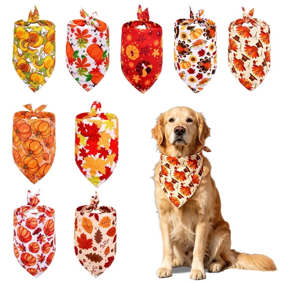 Bandana for Dogs, Dog Thanksgiving Outfit, Fall Pet Accessory, Pet Supplies for Dogs, Maple Leaf Pattern Fall Dog Bandanas, 16X11 Inch S Size Soft Breathable Pet Neckerchief,