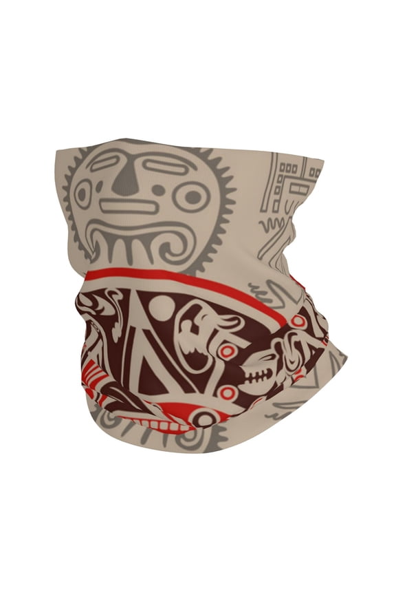 Bandana Face Mask Headwear Neck Gaiter Dust Wind Scarf Balaclava - Aztec ancient american Tribal Face