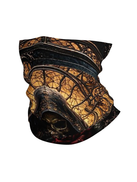 Bandana Face Mask Headwear Neck Gaiter Dust Wind Scarf Balaclava - Dark Ornate Gothic Reaper Wall Art