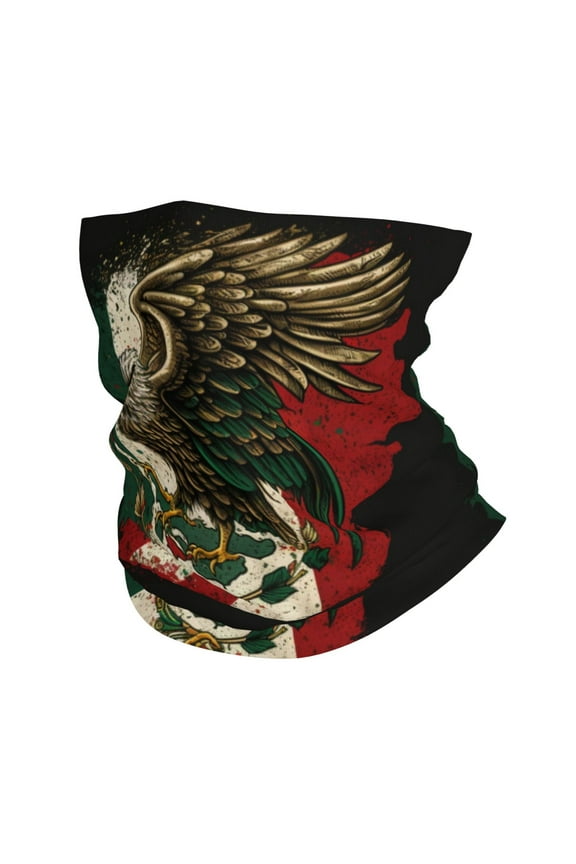 Bandana Face Mask Headwear Neck Gaiter Dust Wind Scarf Balaclava - Eagle Flag of mexico Mexican flags