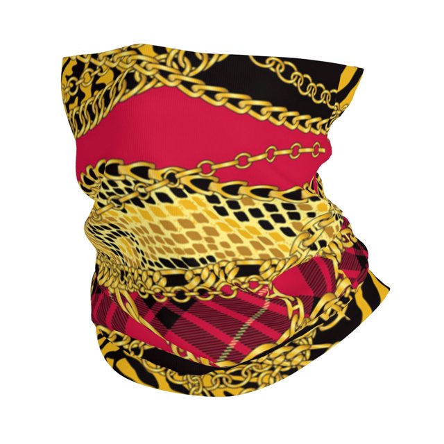 Bandana Face Mask Headwear Neck Gaiter Dust Wind Scarf Balaclava Gold