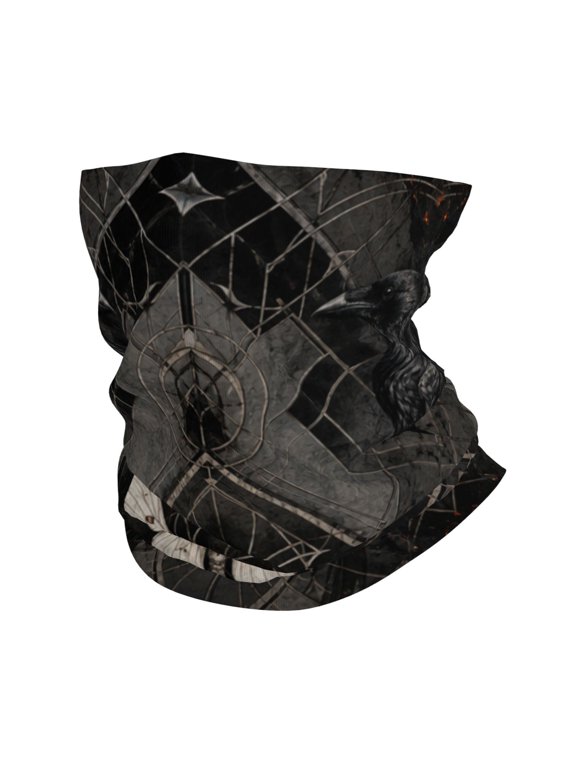 Bandana Face Mask Headwear Neck Gaiter Dust Wind Scarf Balaclava - Gothic Raven & Moth
