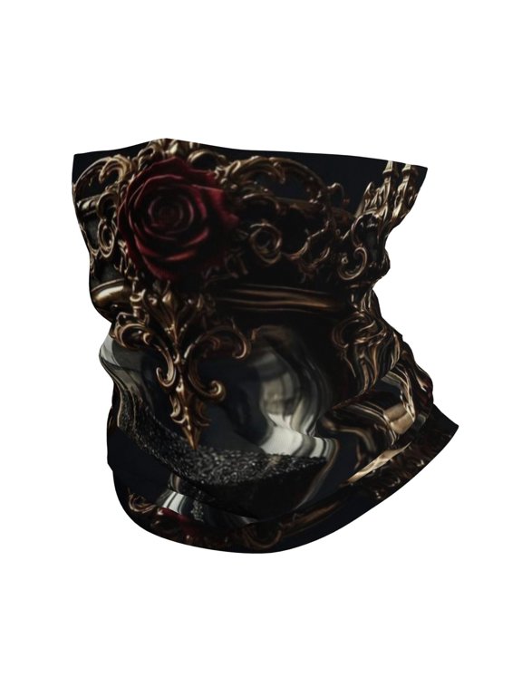 Bandana Face Mask Headwear Neck Gaiter Dust Wind Scarf Balaclava - Ornate Gothic Hourglass Skeletal Art