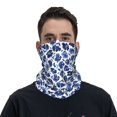 Bandana Neck Gaiter Face Mask Blue ink flowers Soft Breathable Neck