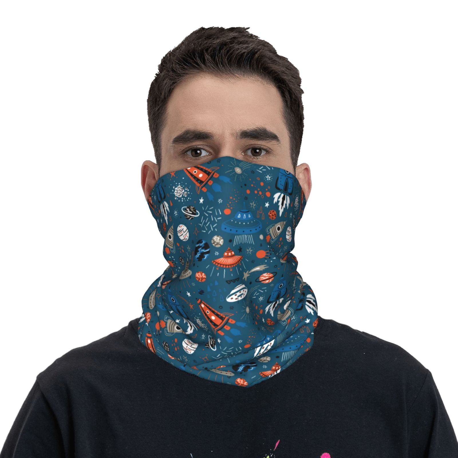 Bandana Neck Gaiter Face Mask Cartoon Space1 Soft Breathable Neck