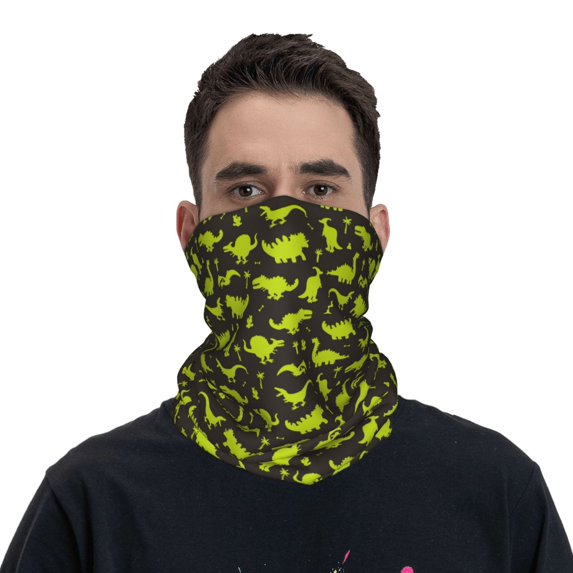 Bandana Neck Gaiter Face Mask - Cute Dinosaurs K Breathable Soft Neck Gaiter Face Cover Head Scarf for Men Women