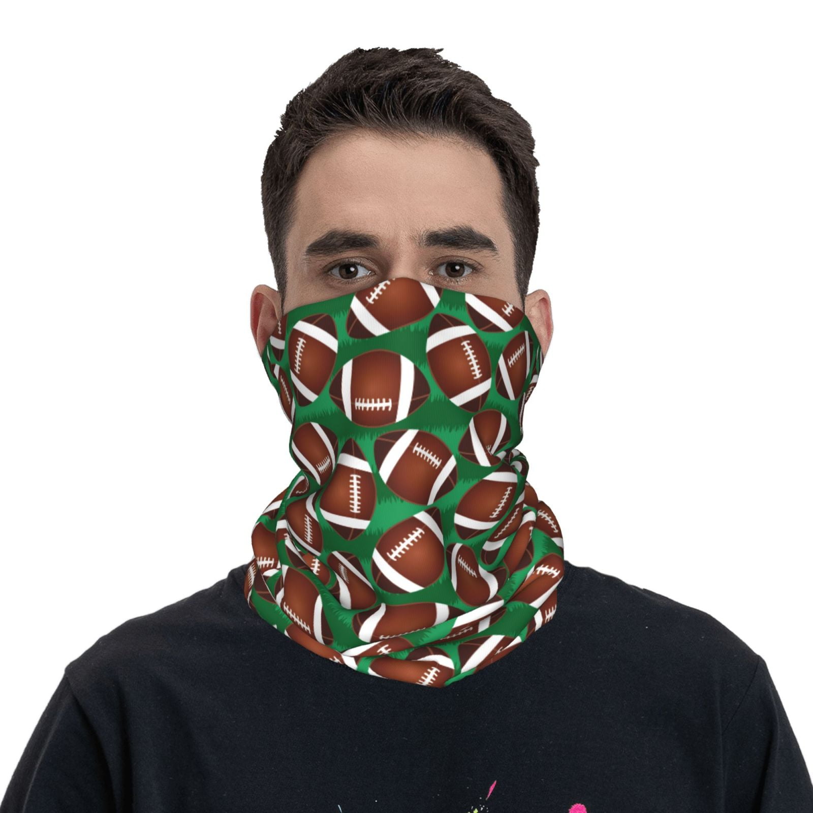 Bandana Neck Gaiter Face Mask cute American football green grass Soft