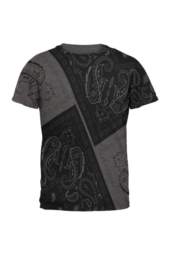 Bandana Paisley All Over Dark Heather Adult T-Shirt - 2X-Large