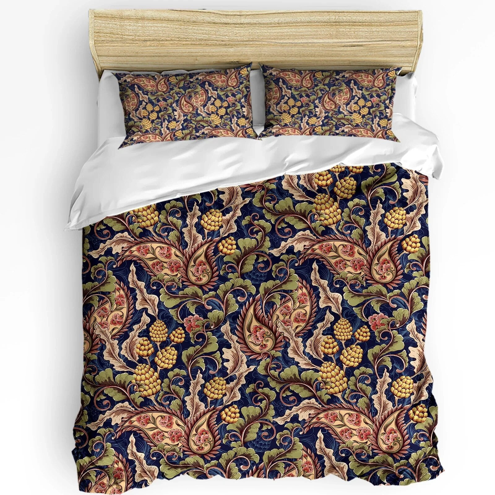 Bandana Paisley Black White Duvet Cover Bed Bedding Set Double Home