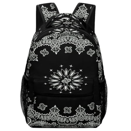 Bandana Pattern Backpack Durable Laptop Canvas BagsBusiness Daypack for Men Women