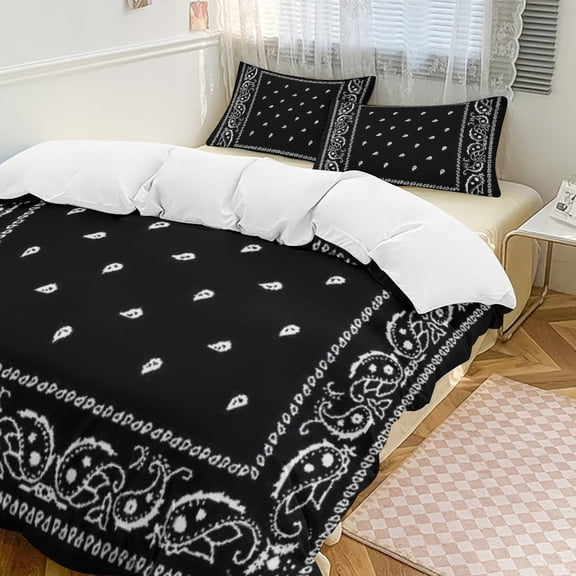 Bandana Pattern Bedding Set Duvet Cover Couple Bedclothes Pillowcase Customized Home Textiles Bed Set for Full Size