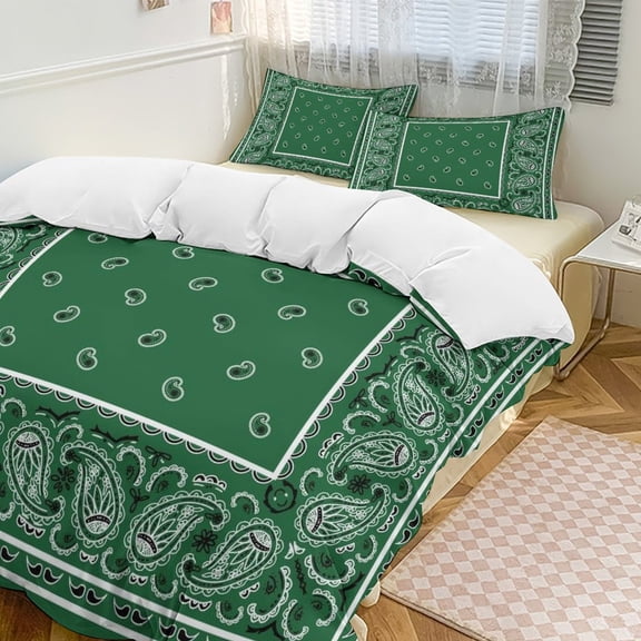 Bandana Pattern Bedding Set Duvet Cover Couple Bedclothes Pillowcase Customized Home Textiles Bed Set for Full Size